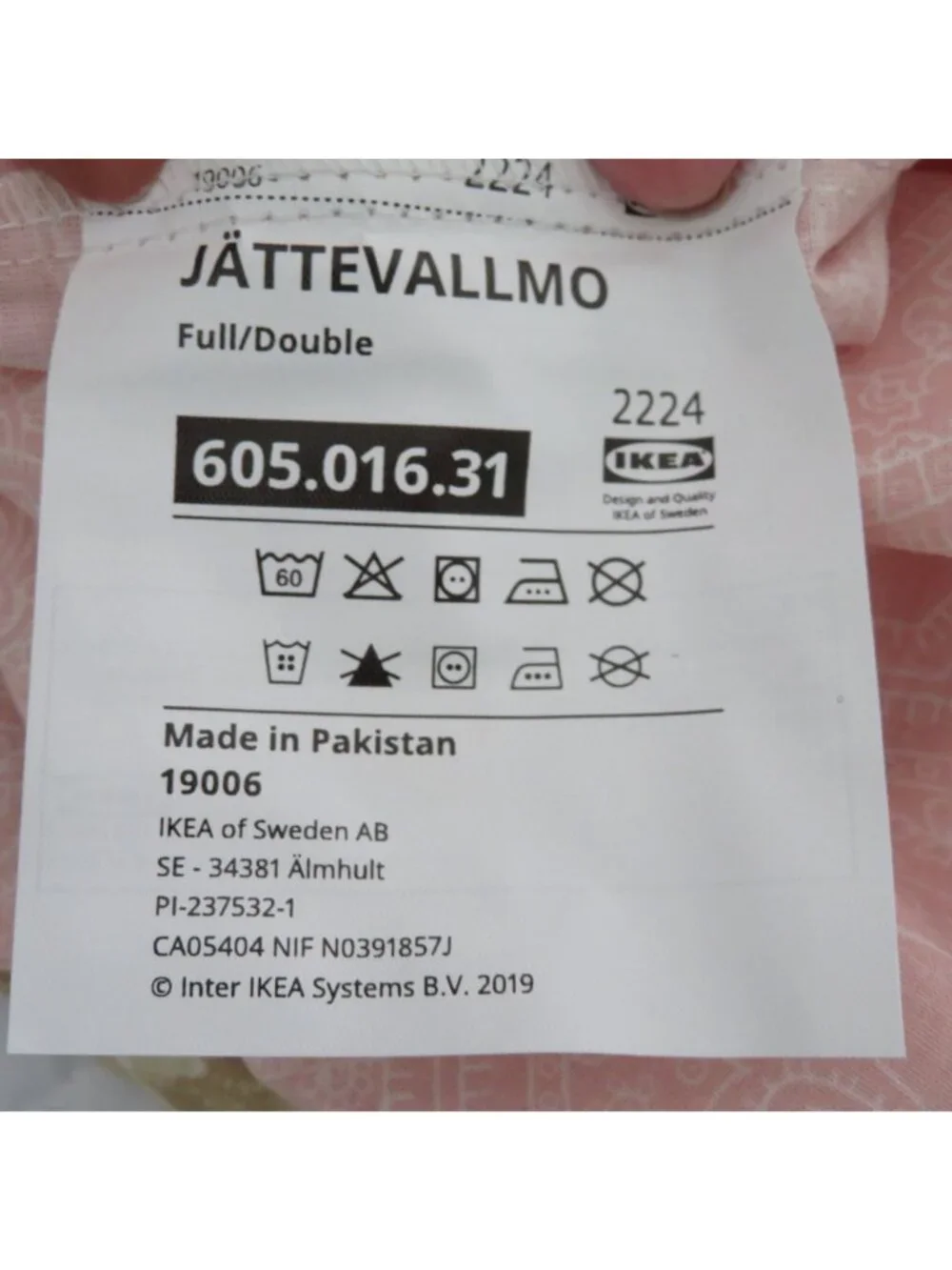 New IKEA JÄTTEVALLMO Pink White Paisley Pillowcase Shams Pair of 2 Standard